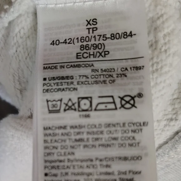 GAP Light Gray Full Zip Hooded Sweatshirt Size XS - Picture 5 of 7